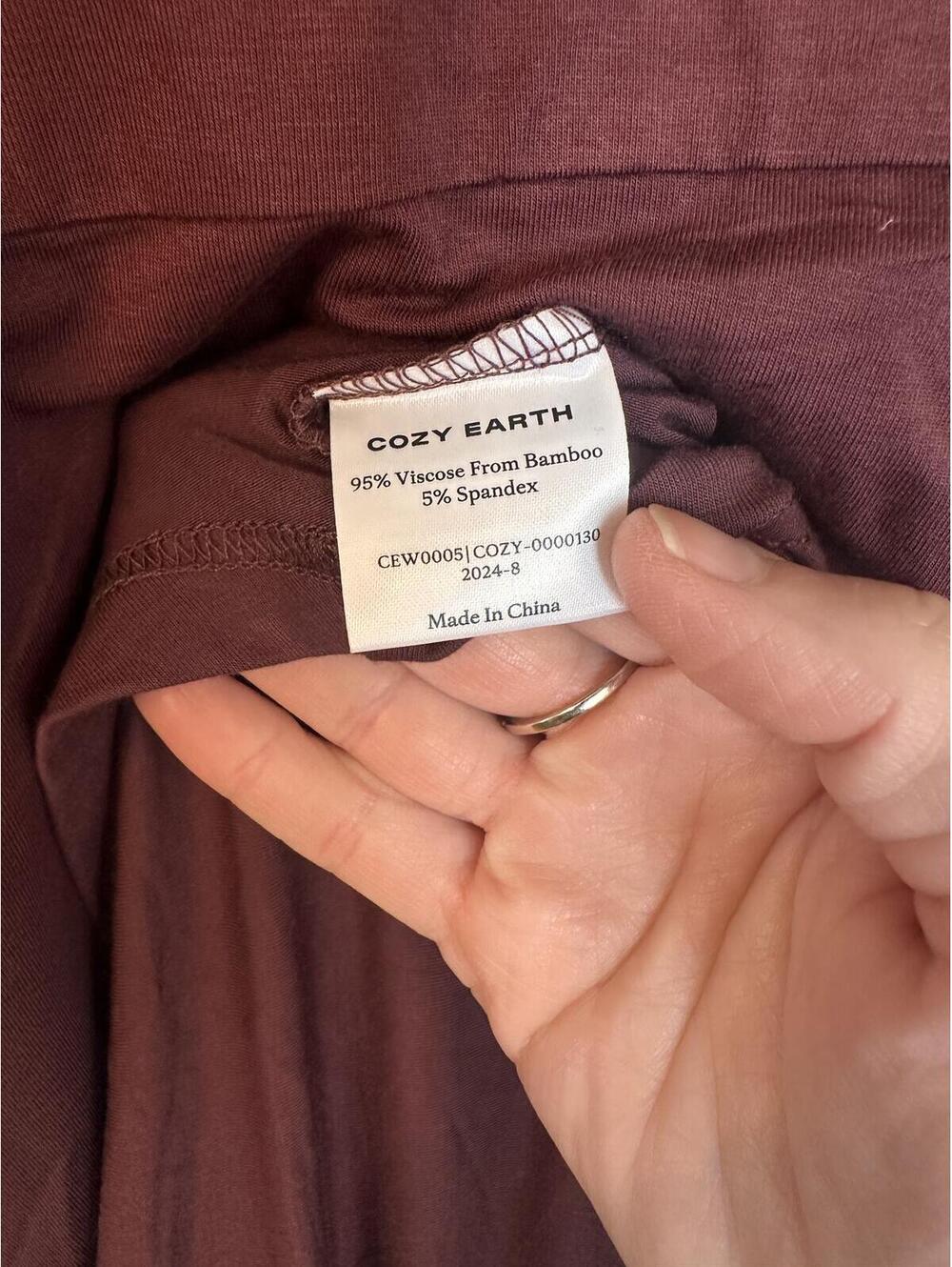 Women's Bamboo Stretch-Knit Long Sleeve Pajama Set Burgundy L - Picture 8 of 8
